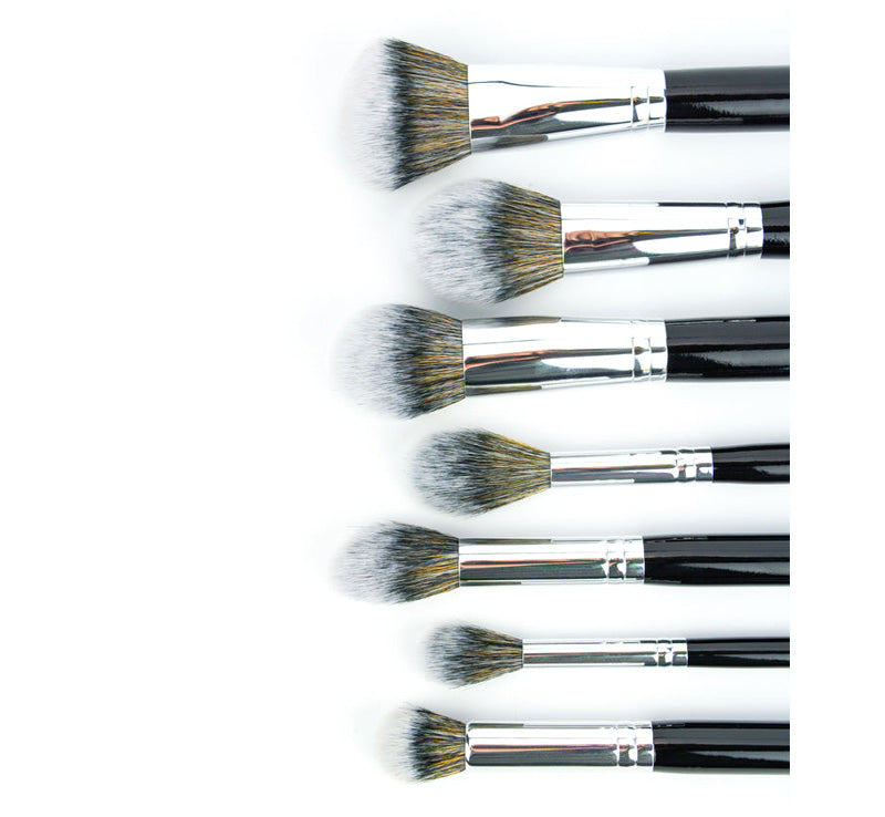 Peaches & Cream Essential Face Black 7 Piece Brush Set Glam Raider