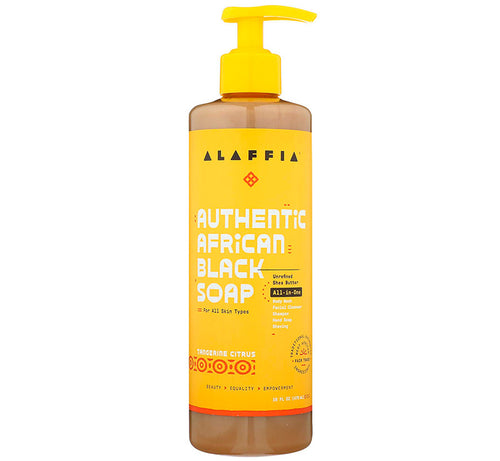 ALAFFIA AUTHENTIC AFRICAN BLACK SOAP - TANGERINE CITRUS Glam Raider